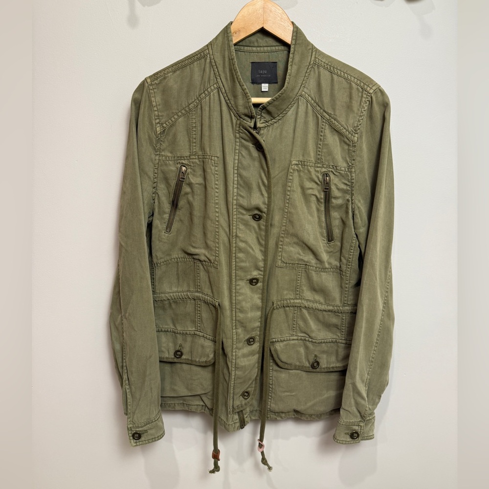 Laju Army Green Military Style Khaki Jacket Size Large
